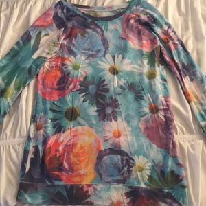 Girls flower print long sleeved dress